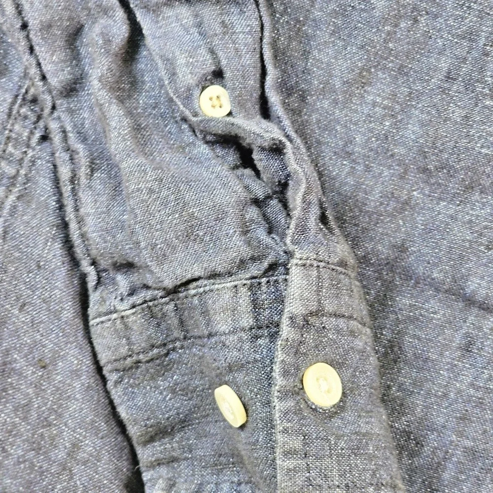 Banana Republic Shirt Mens XL Blue 100% Linen Long Sleeve Button Up‎ Casual